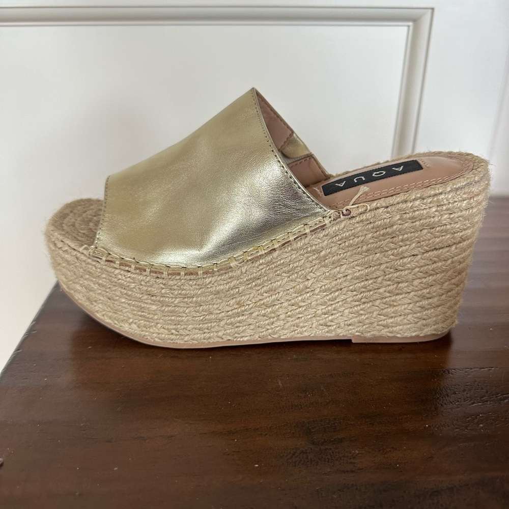 Aqua platform wedge sandals